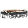 vidaXL Set mobilier de grădină cu perne, 13 piese, negru, poliratan