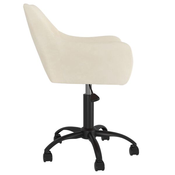 vidaXL Scaun de bucătărie pivotant, crem, catifea