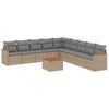 vidaXL Set canapele de grădină cu perne, 10 piese, bej, poliratan