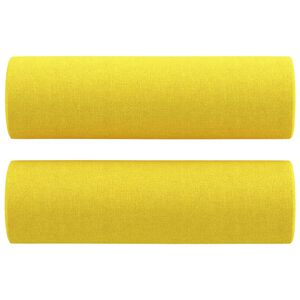 vidaXL Perne decorative, 2 buc., galben deschis, &Oslash;15x50 cm, textil