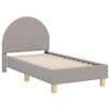 vidaXL Cadru de pat pentru copii cu spătar Gri deschis 70 x 140 cm