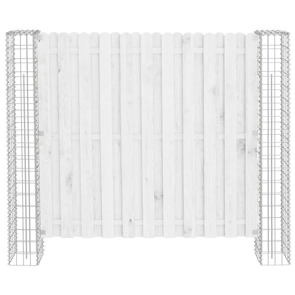 vidaXL St&acirc;lp de gard. 2 pcs Argintiu 20 x 20 x 190 cm Metal