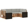vidaXL Set de canapele de exterior 6 buc. Natural și gri deschis