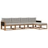 vidaXL Set de canapele de exterior 5 buc. Natural și Gri deschis