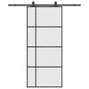 vidaXL Ușă glisantă cu set de feronerie neagră 90x205 cm Sticlă ESG
