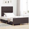 vidaXL Cadru de pat cu headboard Maro &icirc;nchis 120 x 190 cm țesătură