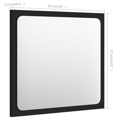 vidaXL Oglindă de baie, negru, 40x1,5x37 cm, PAL