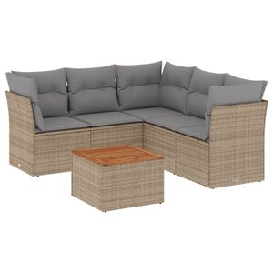 vidaXL Patio Sofa Set 6-Locuri Combinație bej și gri