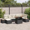 vidaXL Set de canapele pentru grădină 8 pcs Negru Rattan poli