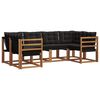 vidaXL Set de canapele de exterior cu pernă 6 pcs Natural și Negru