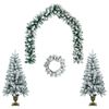 vidaXL Set mini brad de Crăciun 120 cm PVC Verde și alb