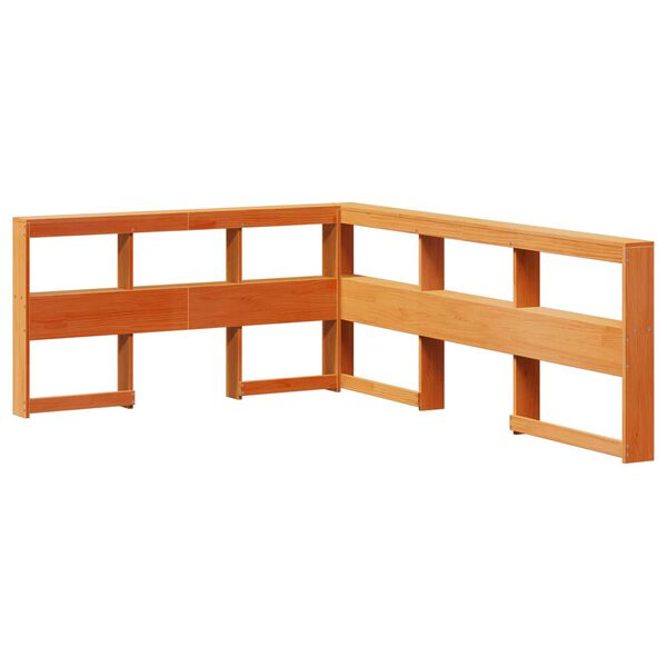 vidaXL Pat bibliotecă cu headboard 2 pcs Maroniu cerat 200 x 150 cm