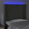 vidaXL Tăblie de pat cu LED, gri deschis, 103x16x118/128 cm, catifea