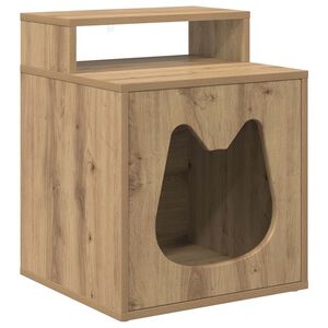 vidaXL Casa pentru pisici Stejar artizanal 42,5 x 40 x 53,5 cm