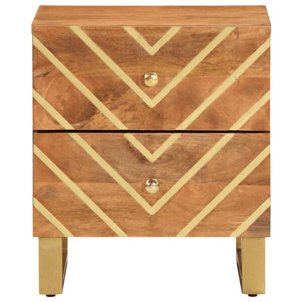 vidaXL Noptiere, 2 buc., maro și negru, lemn masiv de mango