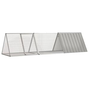 vidaXL Cușcă pentru iepuri gri 302,5x80,5x71 cm oțel galvanizat