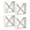 vidaXL Raft pentru vin 4 buc. Alb 62 x 25 x 62 cm Lemn de pin masiv