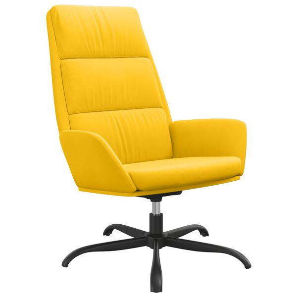 vidaXL Scaun de relaxare cu taburet, galben muștar, catifea