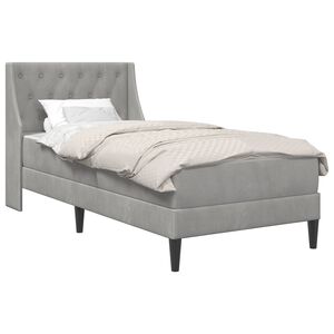 vidaXL Cadru de pat cu saltea Gri deschis 90 x 190 cm Catifea