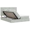 vidaXL Pat cu storage cu headboard Gri deschis 200 x 200 cm Catifea