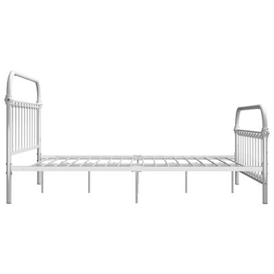 vidaXL Cadru de pat, alb, 120 x 200 cm, metal
