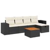 vidaXL Set mobilier de grădină cu perne, 6 piese, negru, poliratan