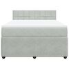 vidaXL Pat box spring cu saltea, gri deschis, 140x190 cm, catifea
