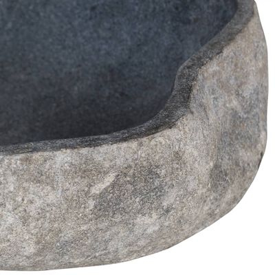 vidaXL Chiuvetă de baie din piatră de râu, 30-37 cm, ovală