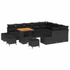 vidaXL Set de canapele pentru grădină cu pernă 12 pcs Negru poliratan