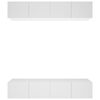 vidaXL Comode TV, 4 buc., alb, 80x30x30 cm, lemn prelucrat