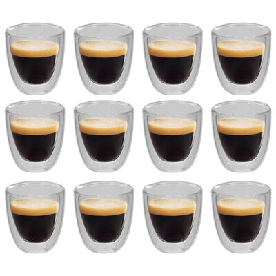 vidaXL Pahar termic perete dublu pentru cafea espresso, 12 buc., 80 ml