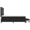 vidaXL Pat cu arcuri cu saltea cu headboard Negru 140 x 200 cm Catifea