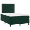 vidaXL Pat box spring cu saltea, verde &icirc;nchis, 120x200 cm, catifea