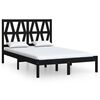 vidaXL Cadru de pat King Size, negru, 150x200 cm, lemn masiv de pin