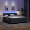 vidaXL Pat cu arc LED cu headboard Gri &icirc;nchis și alb 180 x 200 cm
