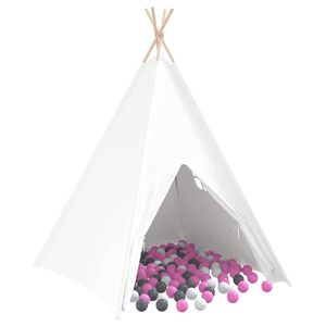 vidaXL Cort Teepee Alb 120 x 120 x 150 cm Țesătură și Plastic
