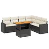 vidaXL Set canapele de grădină cu perne, 7 piese, negru, poliratan