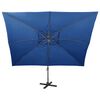 vidaXL Umbrelă în consolă cu înveliș dublu, albastru azuriu 400x300 cm