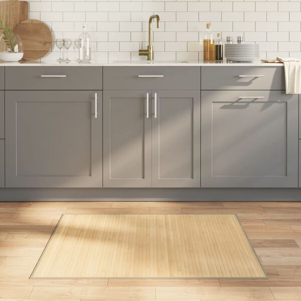 vidaXL Covor dreptunghiular, natural deschis, 80x100 cm, bambus