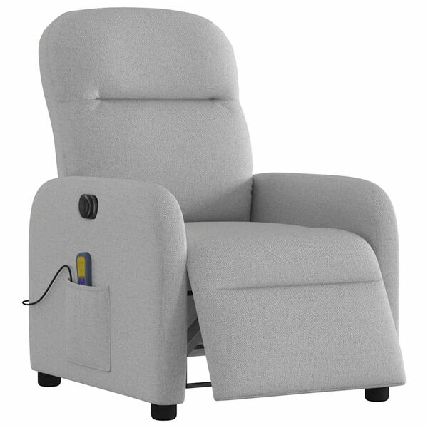 vidaXL Scaun reclinabil electric pentru masaj Cloud Grey Fabric