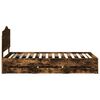 vidaXL Cadru de pat Stejar fumuriu 98.5 x 200 cm Lemn Ingineresc
