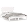 vidaXL Cadru de pat King Size, alb, 150x200 cm, lemn masiv