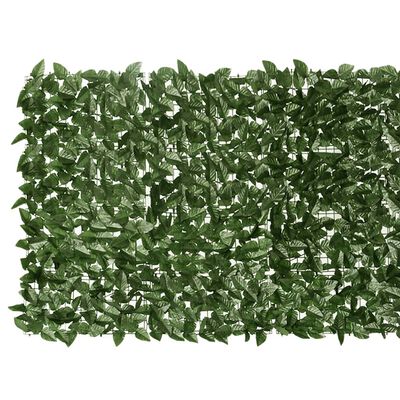 vidaXL Paravan de balcon, frunze verde închis, 400x100 cm