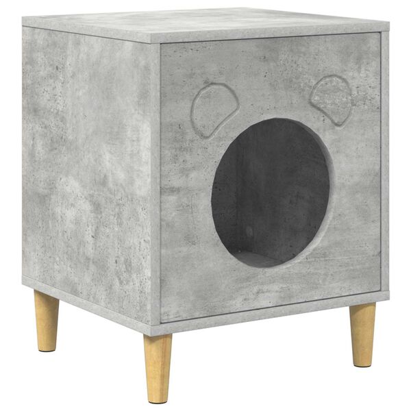 vidaXL Casa pentru pisici Beton 42,5 x 40 x 53 cm Lemn compozit