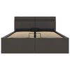 vidaXL Cadru pat hidraulic cu LED, gri &icirc;nchis, 120x200 cm, textil