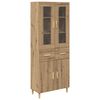 vidaXL Bufet Stejar Artizanal 69,5 x 34 x 180 cm Lemn prelucrat