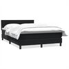 vidaXL Pat box spring cu saltea, negru, 160x210 cm, catifea