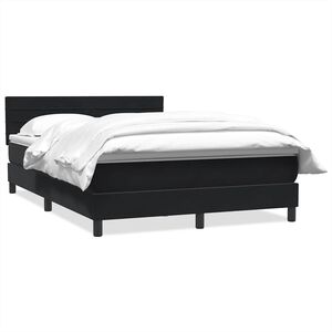 vidaXL Pat box spring cu saltea, negru, 160x210 cm, catifea