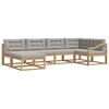 vidaXL Set de canapele de exterior 5 pcs Alb și gri deschis Poliester
