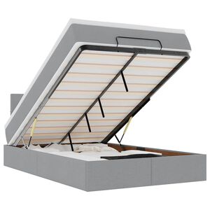 vidaXL Pat otoman cu saltea țesătură gri deschis 120x190 cm